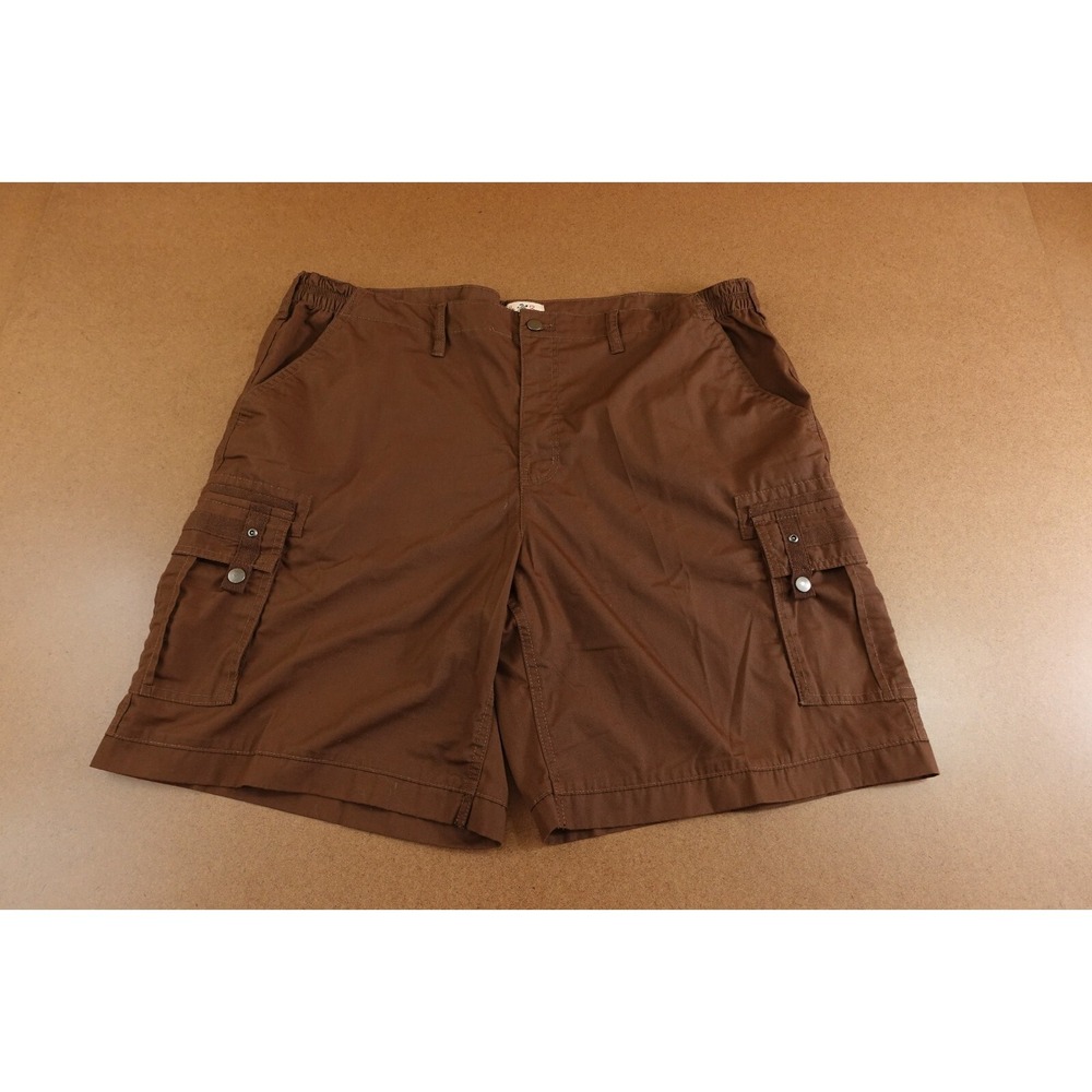 Turtle Bay Men's Size XL Brown Elastic Waist 9" Inseam Cargo Shorts New